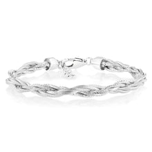 Load image into Gallery viewer, Sterling Silver Gold Plated Fancy Memory Omega 17+2cm Bracelet