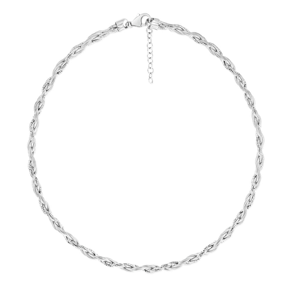 Sterling Silver Gold Plated Fancy Memory Omeag 42+5cm Chain