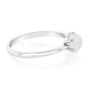 Sterling Silver White Created Opal Ring