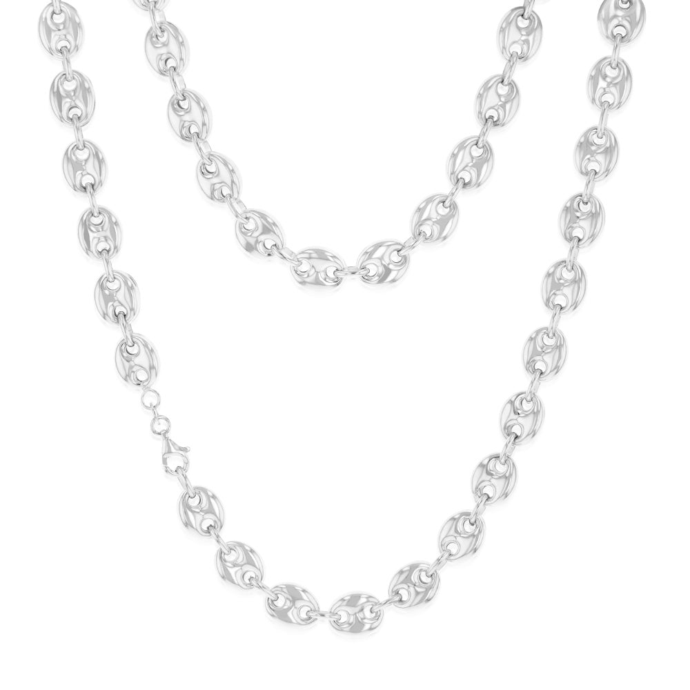 Sterling Silver Puff 45.5cm Chain