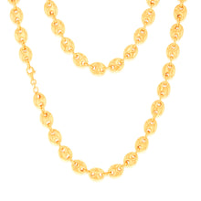 Load image into Gallery viewer, Sterling Silver Gold Plated Puff  45.5cm Chain