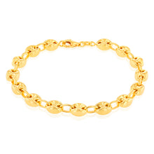 Load image into Gallery viewer, Sterling Silver Gold Plated Puff 17.5cm Bracelet