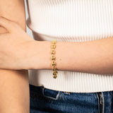 Sterling Silver Gold Plated Puff 17.5cm Bracelet