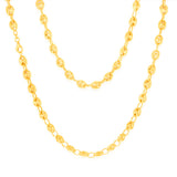 Sterling Silver Gold Plated Puff 50.5cm Chain