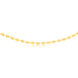 Sterling Silver Gold Plated Puff 50.5cm Chain