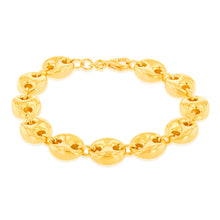 Load image into Gallery viewer, Sterling Silver Gold Plated Puff 17.5cm Bracelet