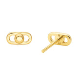 Michael Kors Gold Plated Sterling Silver Astor Link Pave Stud Earrings