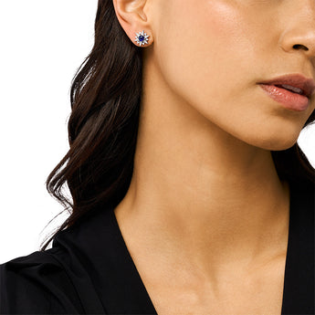 Emporio Armani Sterling Silver Starry Night Zirconia & Blue Stone Stud Earrings