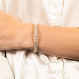 Sterling Silver Flat Byzantine 19cm Bracelet