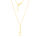 Sterling Silver Gold Plated Polished Double Tear Drop Pendant Chain