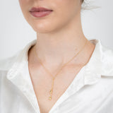 Sterling Silver Gold Plated Polished Double Tear Drop Pendant Chain