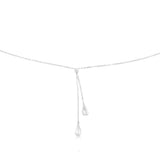 Sterling Silver Polished Double Tear Drop 45cm Chain