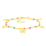Sterling Silver Gold Plated Multicolour Charm Bracelet