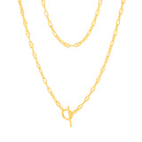 Sterling Silver Gold Plated Fancy Link T Bar Clasp 45cm Chain