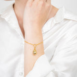 Sterling Silver Gold Plated Polished Tear Drop 20cm Bracelet