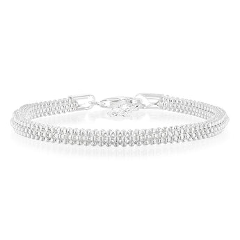 Sterling Silver Broad 19+2cm Bracelet