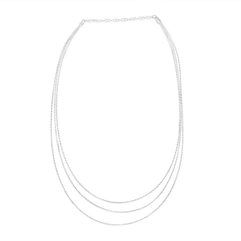 Sterling Silver Triple Layer 40+5cm Chain