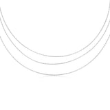 Sterling Silver Triple Layer 40+5cm Chain