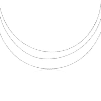 Sterling Silver Triple Layer 40+5cm Chain