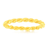Sterling Silver Gold Plated Plain Twisted Ring
