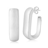 Sterling Silver Polished 3/4th Hoop Earrings