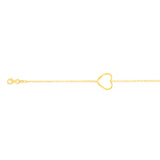 Sterling Silver Gold Plated Open Heart 19cm Bracelet