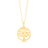 Sterling Silver Gold Plated Tree Of Life Pendant