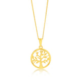 Sterling Silver Gold Plated Tree Of Life Pendant
