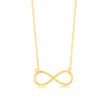 Sterling Silver Gold Plated Infinity Pendant On 40+5cm Chain