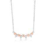 Sterling Silver Cubic Zirconia Fancy Pendant On 40+5cm Chain