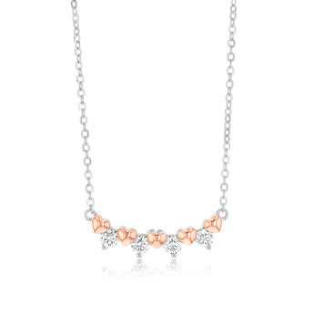 Sterling Silver Cubic Zirconia Fancy Pendant On 40+5cm Chain