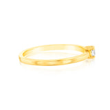 Sterling Silver Gold Plated White Cubic Zirconia $ Claw Ring