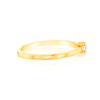 Sterling Silver Gold Plated White Cubic Zirconia $ Claw Ring