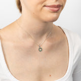 Sterling Silver Green Cubic Zirconia Circle Of Life Pendant