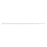 Sterling Silver Rhodium Plated White Baguette Zirconia 16.5+3cm Tennis Bracelet