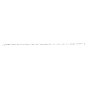 Sterling Silver Rhodium Plated White Round Zirconia 16.5+3cm Tennis Bracelet