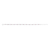 Sterling Silver Rhodium Plated Round White Zirconia And Created Ruby 16.5+3cm Tennis Bracelet