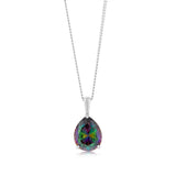 Sterling Silver Mystic Topaz Cubic Zirconia Pear Shaped Pendant