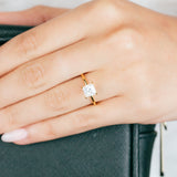 Sterling Silver Gold Plated Princess Cut White Zirconia Ring