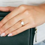 Sterling Silver Gold Plated Brilliant Cut White Zirconia Ring