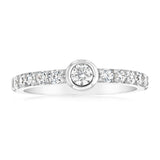 Sterling Silver Rhodium Plated White Cubic Zirconia Fancy Ring