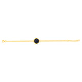 Sterling Silver Gold Plated Synthetic Lapis 16+3cm Bracelet
