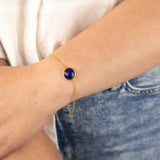Sterling Silver Gold Plated Synthetic Lapis 16+3cm Bracelet