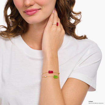 Thomas Sabo Gold Plated Sterling Silver Haribo Red Bear 16-19cm Bracelet