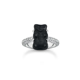 Thomas Sabo Sterling Silver Haribo Cubic Zirconia Black Bear Ring
