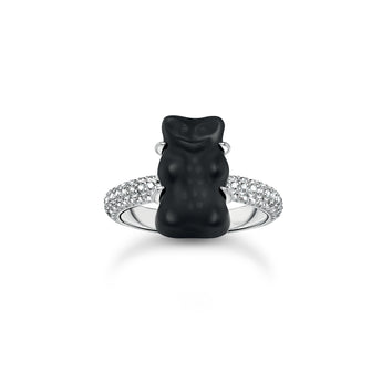 Thomas Sabo Sterling Silver Haribo Cubic Zirconia Black Bear Ring
