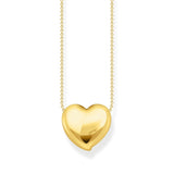 Thomas Sabo Gold Plated Sterling Silver Bold Heart Pendant On 40-45cm Chain