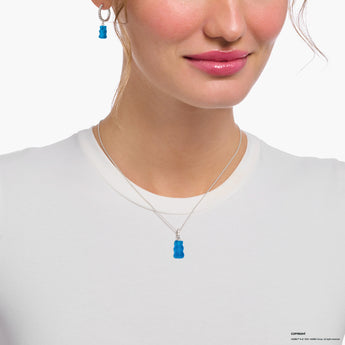 Thomas Sabo Sterling Silver Haribo Blue Blueberry Bear Pendant on 40-45cm Chain