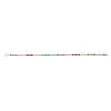 Sterling Silver Multicoloured Cubic Zirconia 2.5mm Tennis 19cm Bracelet