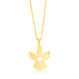 Sterling Silver Gold Plated Plain Large 15mm Angel Pendant